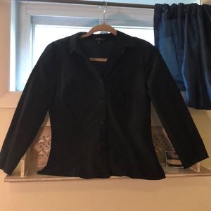 Bcbg maxazria black collared work blouse
